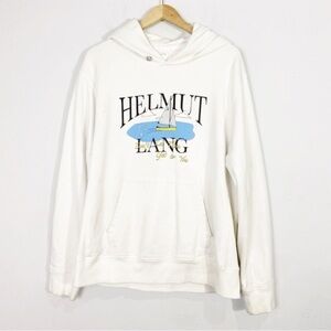 HELMET LANG  x Saintwoods Ocean Logo-Print Cotton  Hoodie